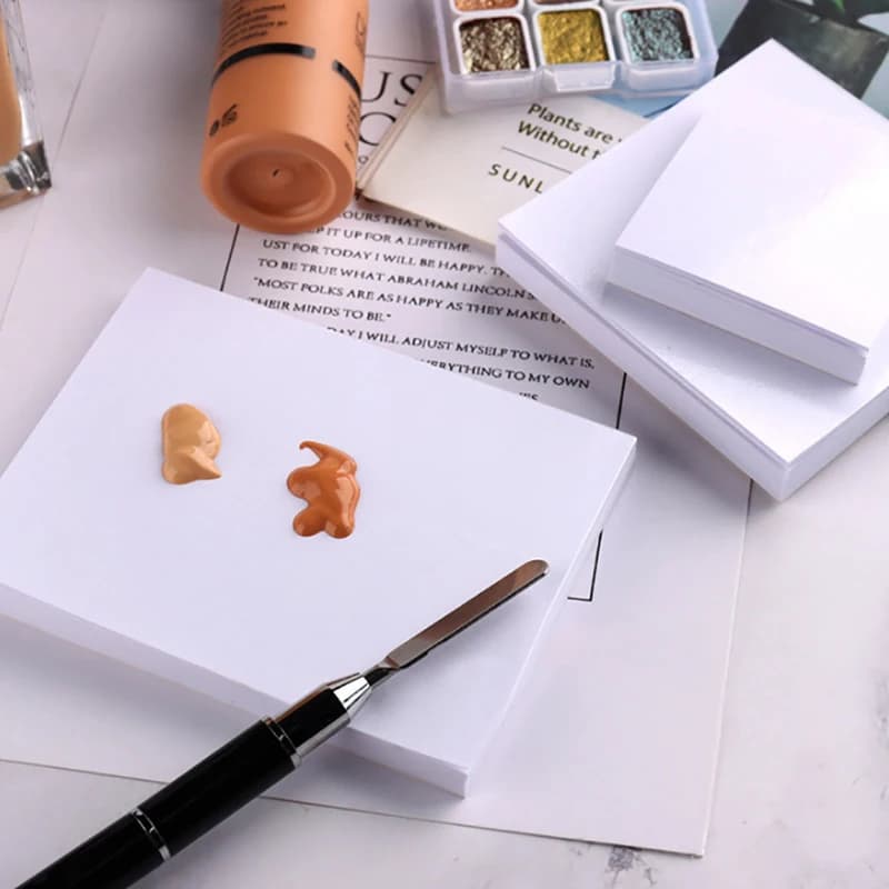 50 pieces nail gel palette painting tool color mixing tray for waterproof nail polish paper glue book tearable disposable