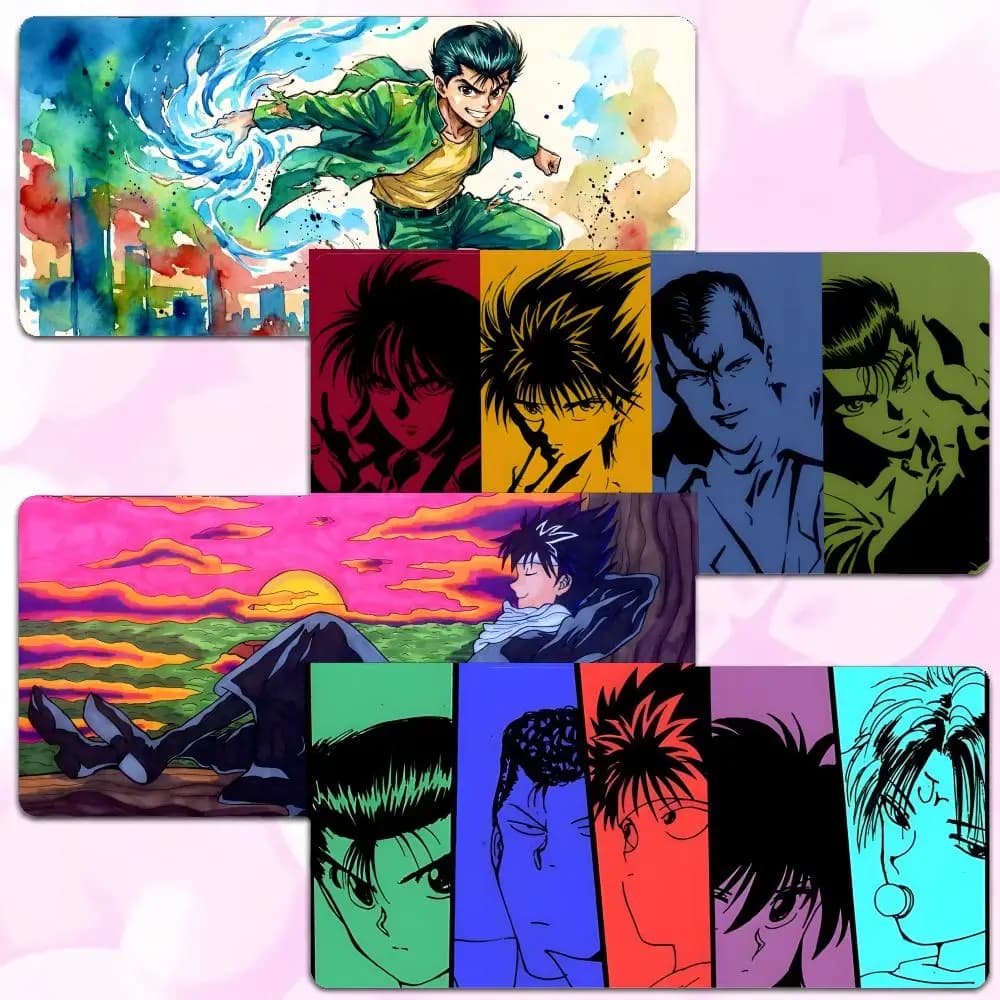 anime shonen Y-Yu Yu Hakusho Mouse Pad Thick Lock Edge Gaming Desk Mat Large Size PC Mouse Pad Home decor