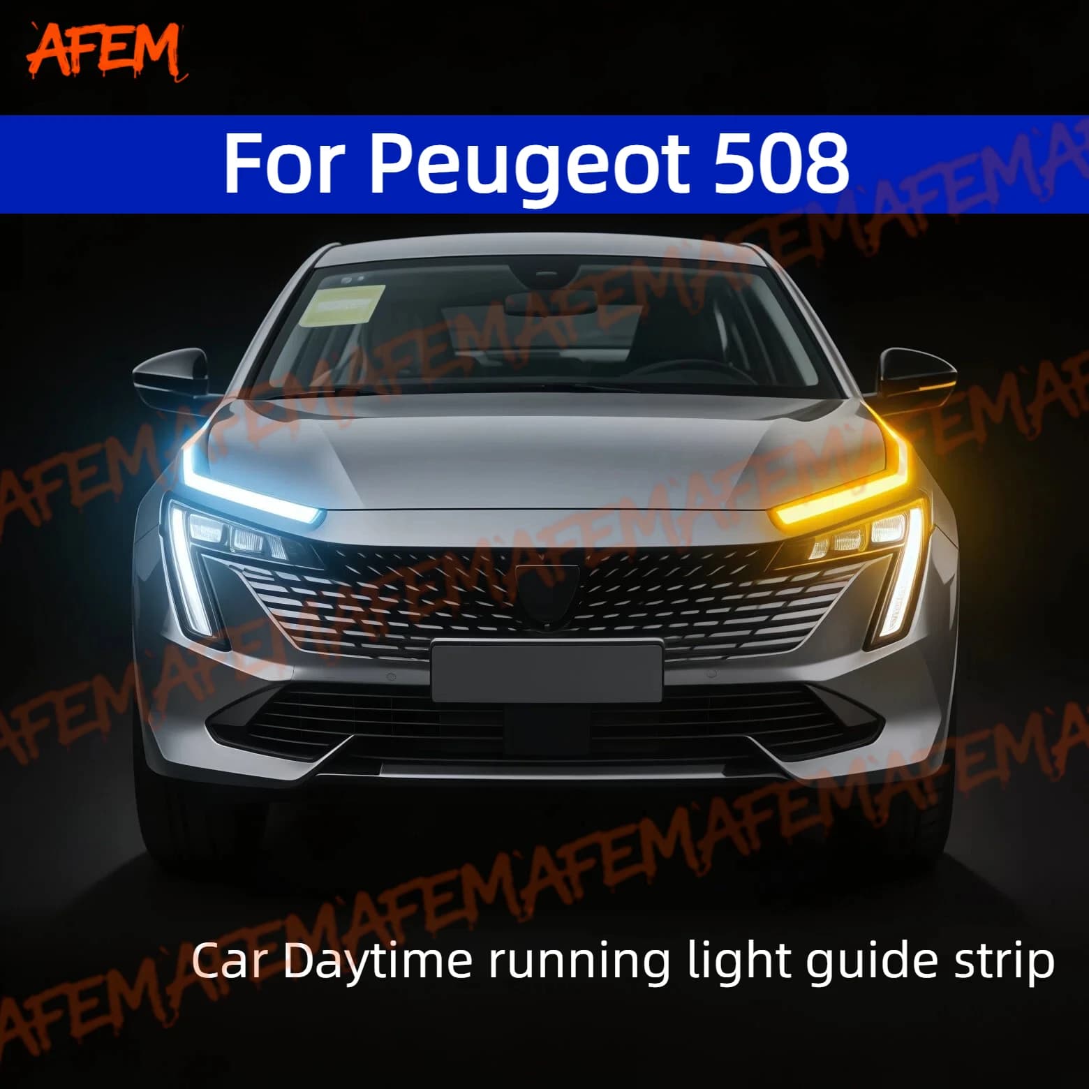 For Peugeot 508 Daytime Running Light Guide Strip Auto LED DRL Daytime Running light Flexible Decorative Ambient Lamp