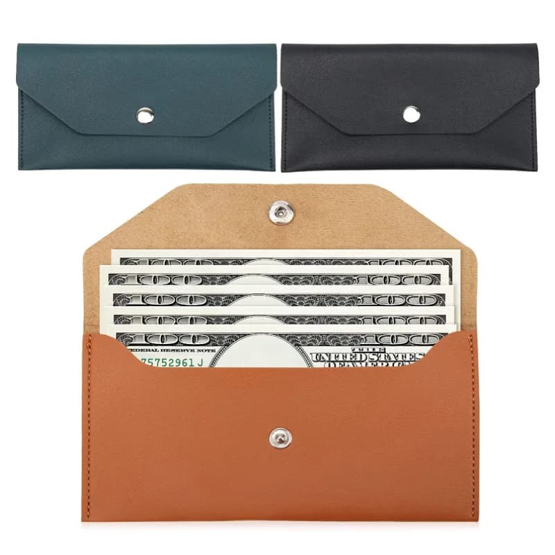 Portafoglio Ultrasottile per Contanti, Organizzatore in Pelle PU Resistente all'Usura, Porta Carte di Credito Unisex