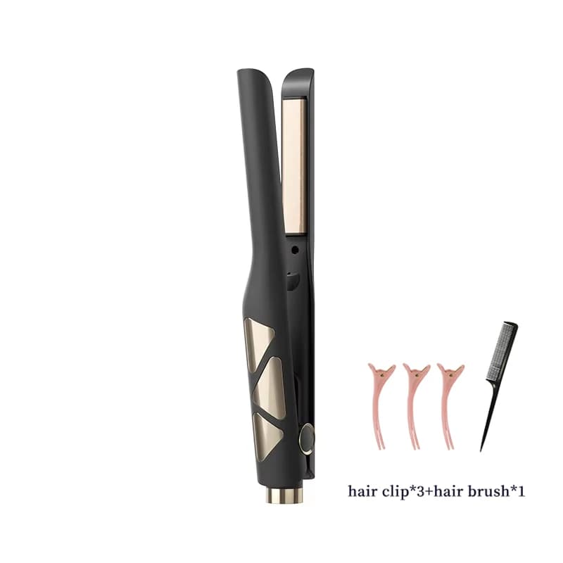 Mini Piastra per Capelli da Uomo 2-in-1, Stiracapelli e Arricciacapelli con Ioni Negativi, Portatile e Sicuro per Viaggi