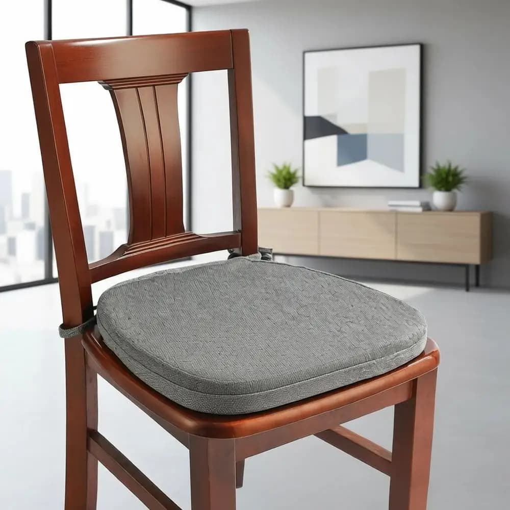 Set of 6 U Bearings in Braided Fabric, Comfortable Kitchen Chairs, Removable and Anti-slip (Set of 6, Light Grey)