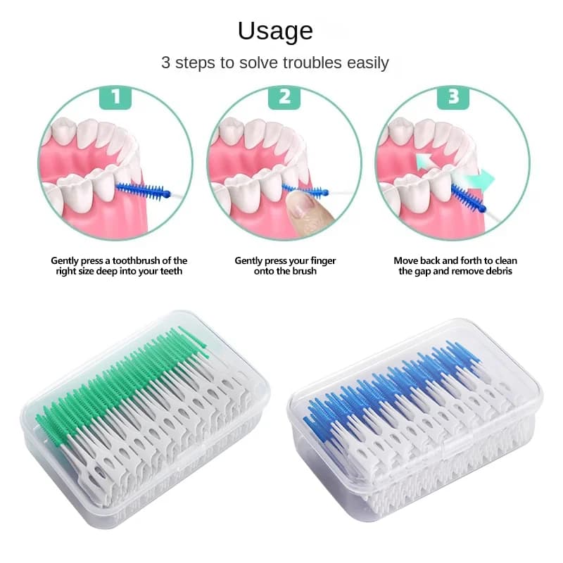 200 Pz/Box Interdental Wire Stick Cleaning Tooth Brush Interdental Wire Pick Hygiene Oral Care Ultra-Fine Interdental Wire