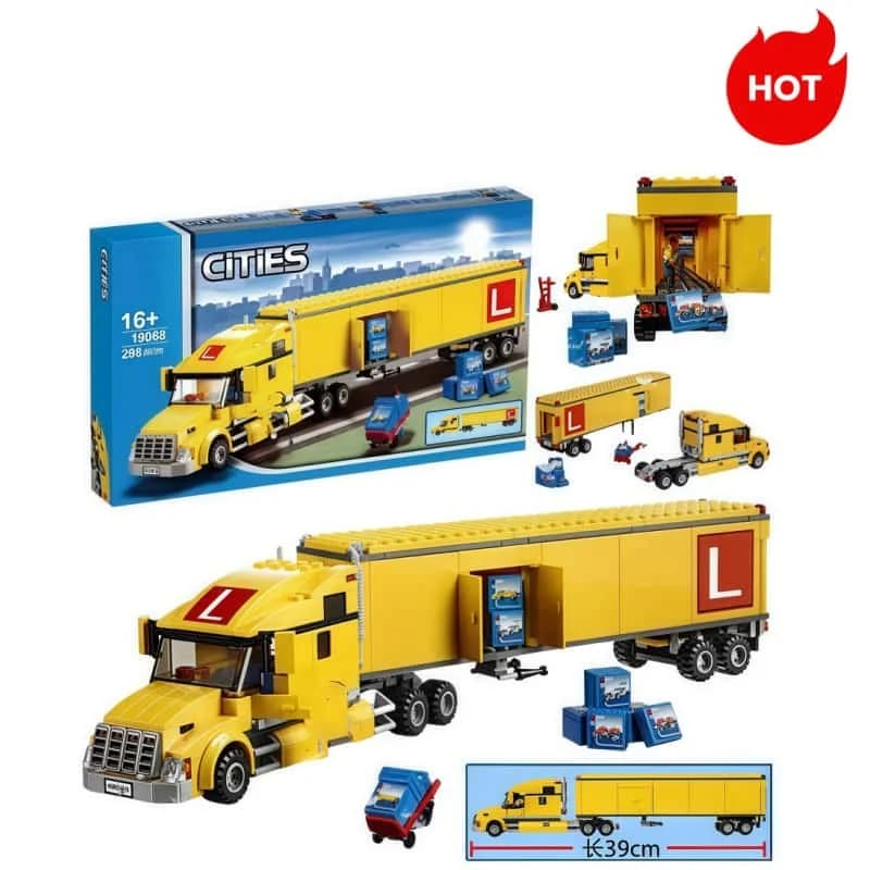 City Truck Remake City Series Modello di camion Carrello elevatore Supporto per hot dog Set di blocchi di costruzione natalizi classici nostalgici