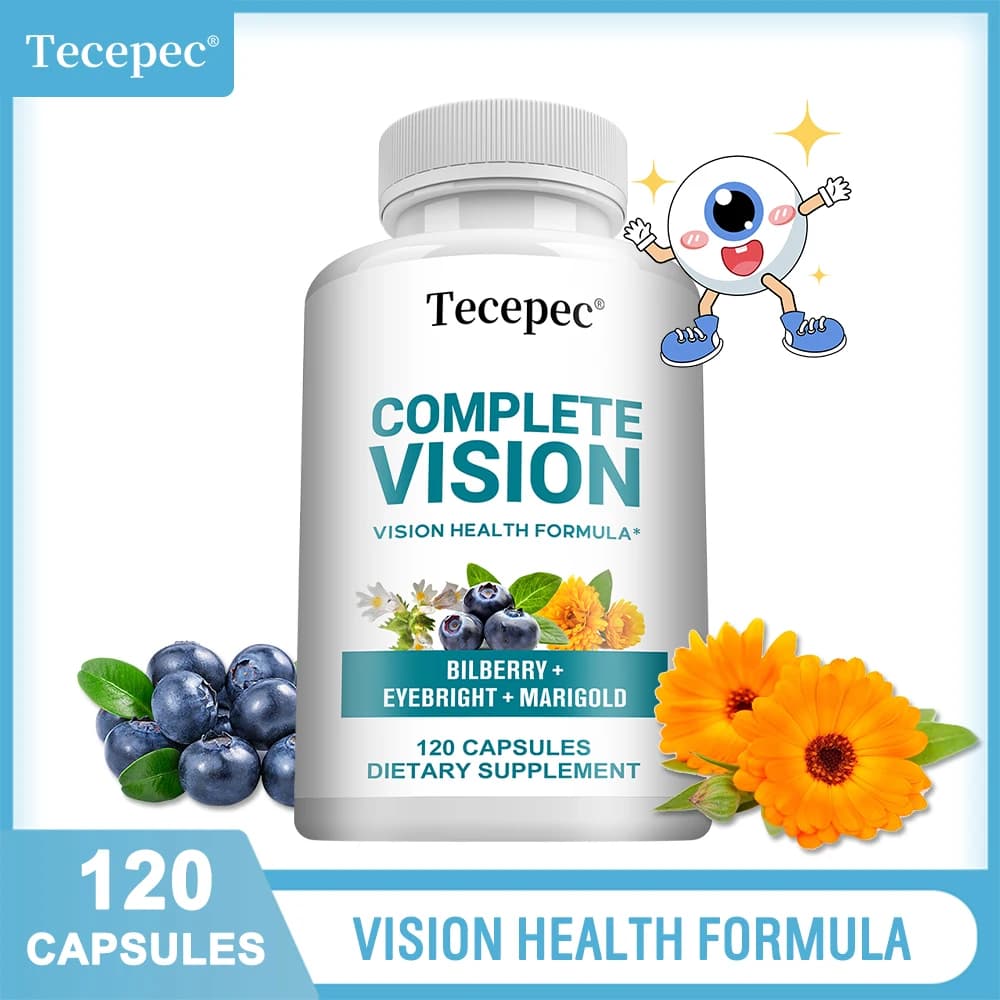 Eye health supplements: vitamin C, E, lutein, zeaxanthin, blueberry, vision health, improved vision, blurred vision, eye tension