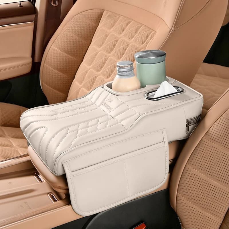 Car Armrest Box Booster Pad Car Arm Rest Padded Cover Auto Center Console Cup And Tissue Storage Holder for SUV Truck Sedan