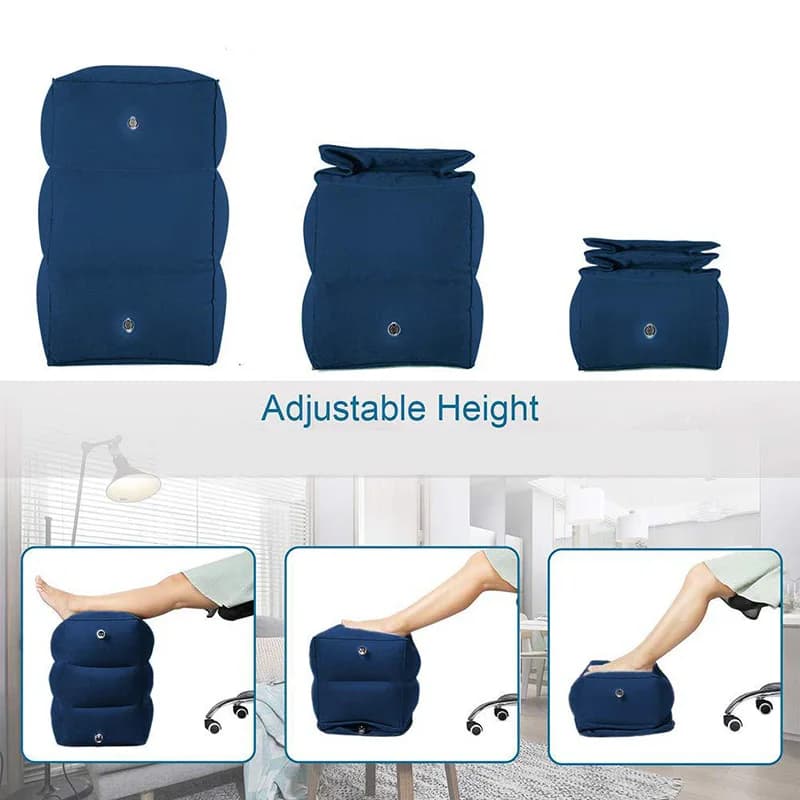 Cuscino poggiapiedi gonfiabile in PVC per bambini, per dormire in aereo, auto, autobus, cuscino da viaggio, poggiapiedi.