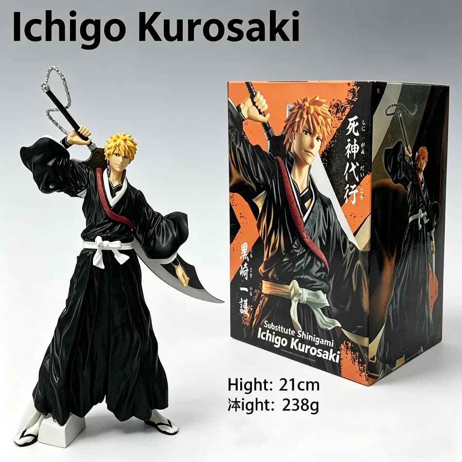 Figura Anime Bleach 21cm, Action Figure di Kurosaki Ichigo, Aizen Sousuke/Hitsugaya Toushirou, Modellino in PVC da Collezione, Regalo