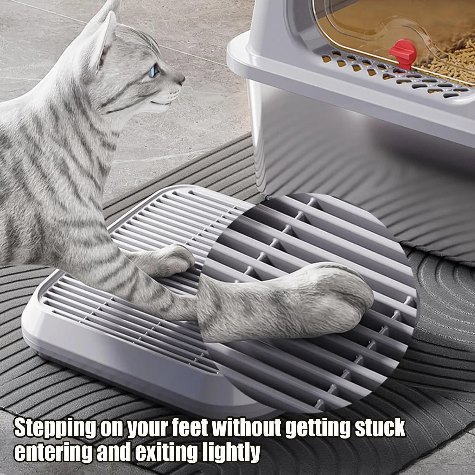 Litter Box Step Cat Litter Catcher Ramp Box Double Layer Elevated Tray With Filter Function Non-Slip Trapper Easy Cleaning Tool