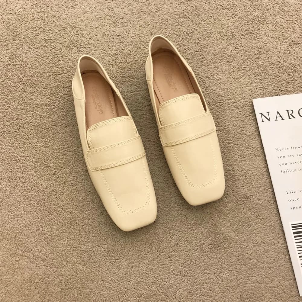 Women Flats Square Toe Casual Loafers Lady Shoe Without Heel Spring Autumn Mules Woman Simple Shoes 2026