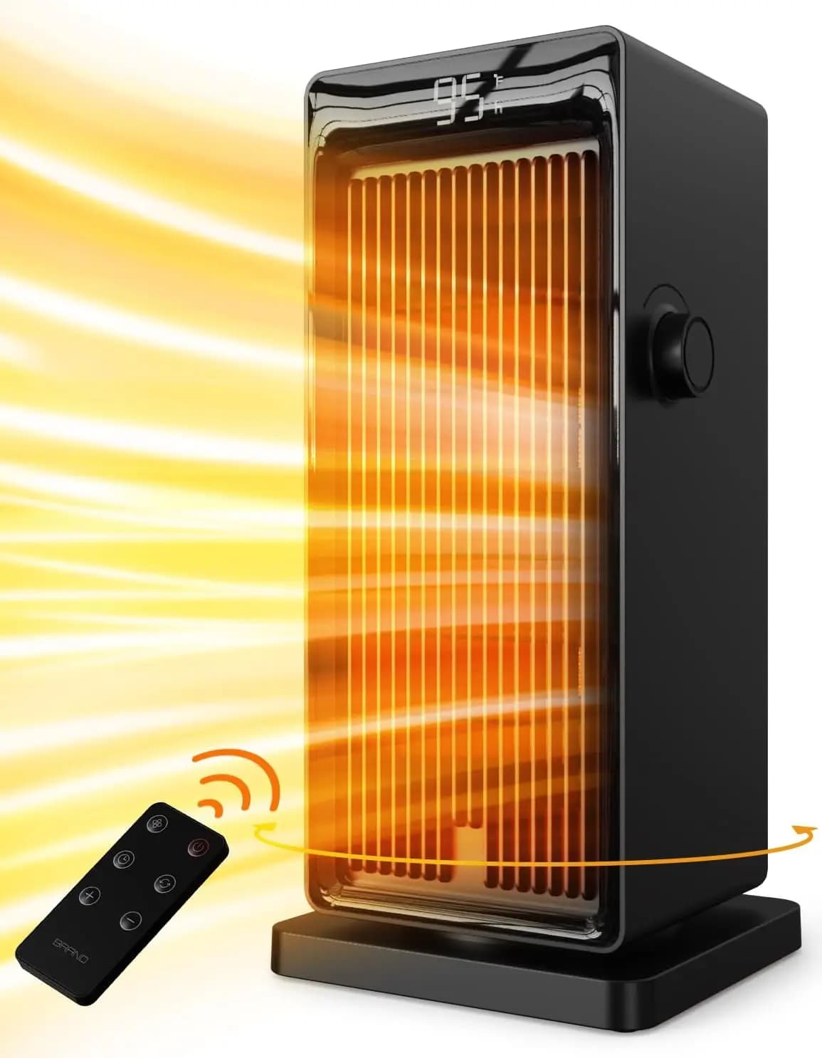 Stufa Elettrica da 1500W con Termostato ECO, Oscillazione, Timer e Telecomando per Camera da Letto, Ufficio