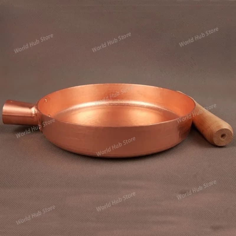 Copper Frying Pan Fast Heat Transfer 2mm Thickened Non-stick Pan Induction Compatible 100% Hand Forged Pure Copper Cooking Pot