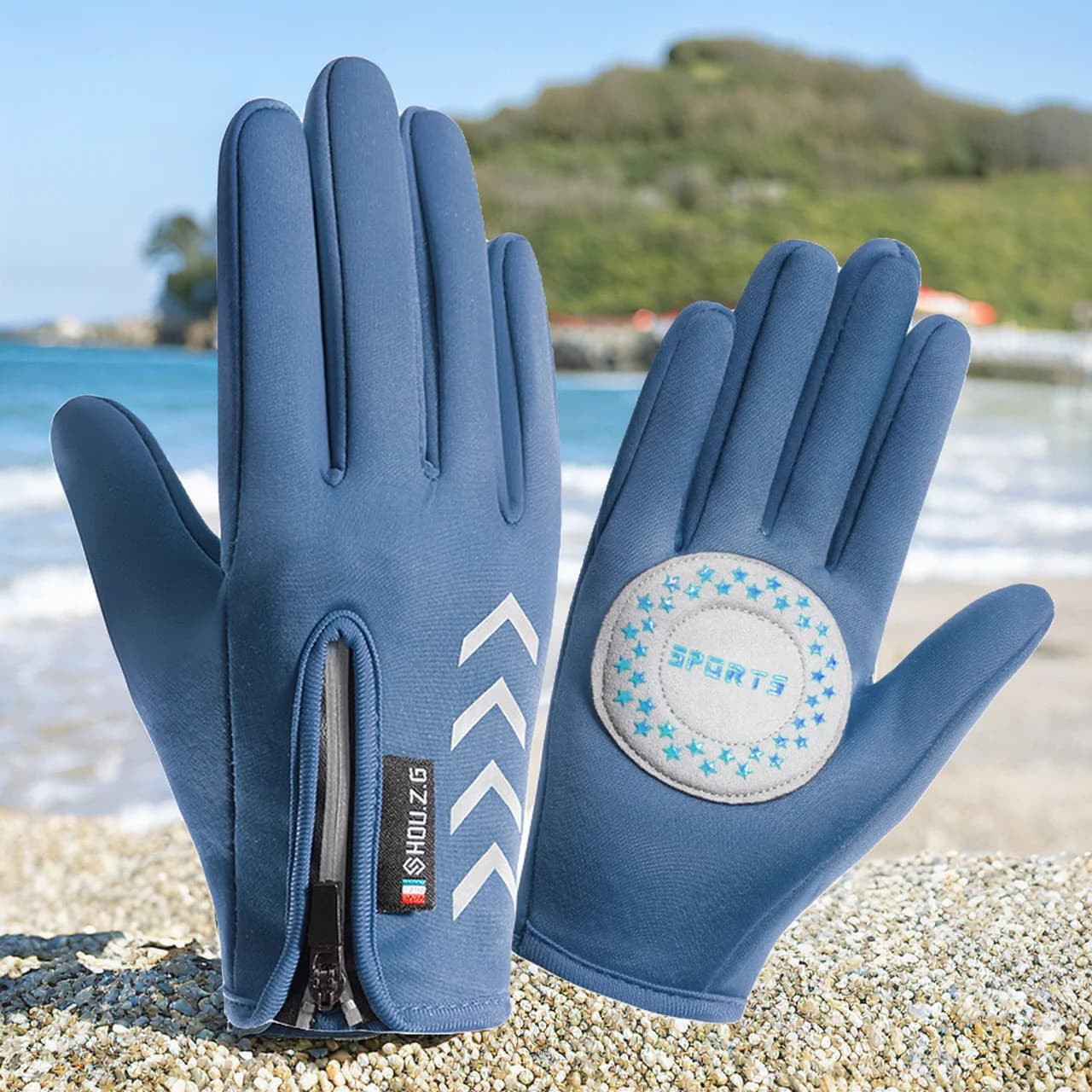 Guanti da ciclismo antiscivolo da strada con dita intere antivento da ciclismo Touchscreen traspirante Maglia impermeabile per mountain bike Mezza