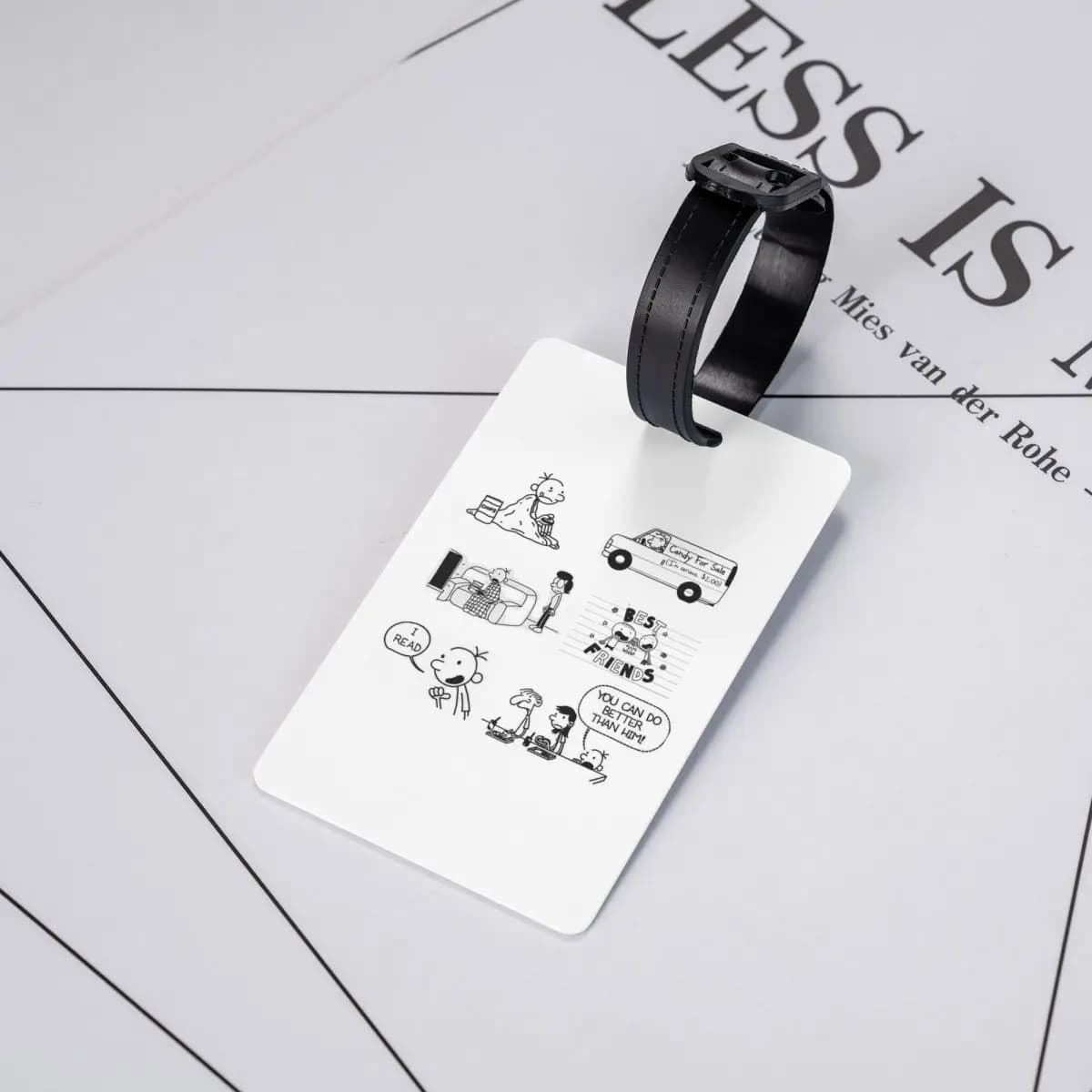 Etichette per Valigie Wimpy Kid, Accessori per Bagagli da Viaggio, Porta Etichette con Spazio per Nome e Indirizzo