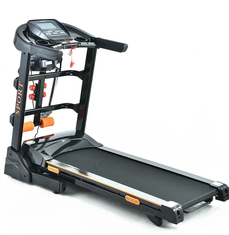 Foldable Electric Folding Electric Folding Treadmill for Home Gym with Flat Belt Running Machine with Safety Key