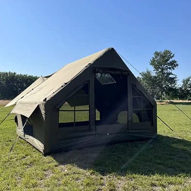 Forerunner 18.36 Customized 600D Oxford Waterproof Hiking Camping Outdoor Inflatable Extended Tent with Stove Hole