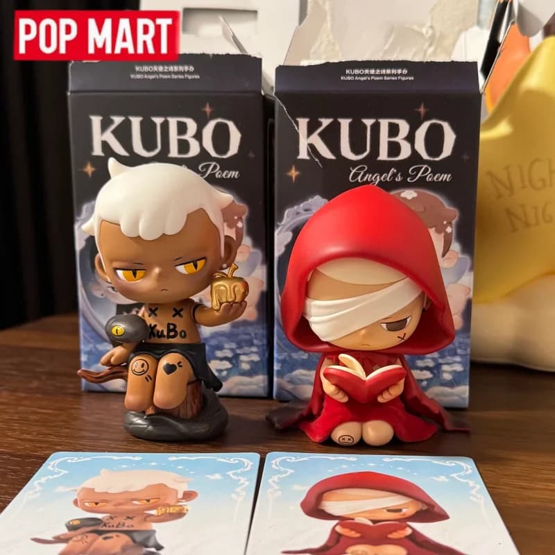 New Arrival POP MART KUBO Angel Poem Series Blind Box Guess Bag Collectible Anime Figurines Model Desktop Ornament Girl Boy Gift