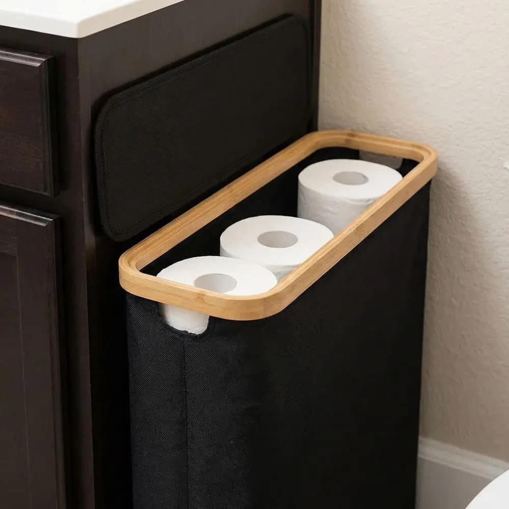 Large Capacity Toilet Paper Storage Basket Folding Waterproof Large Paper Holder Oxford Cloth with Lid Toilet Paper Holder