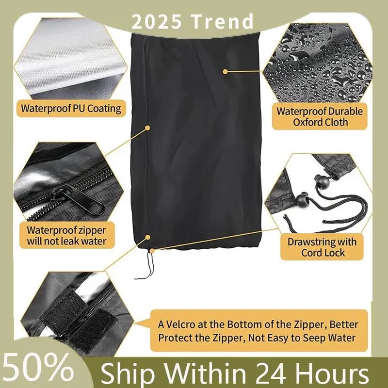 A35F New 58.2''X13''' Boxing Bag Cover for Outdoor Waterproof Oxford Fabric Boxing Cover for Heavy Duty Black