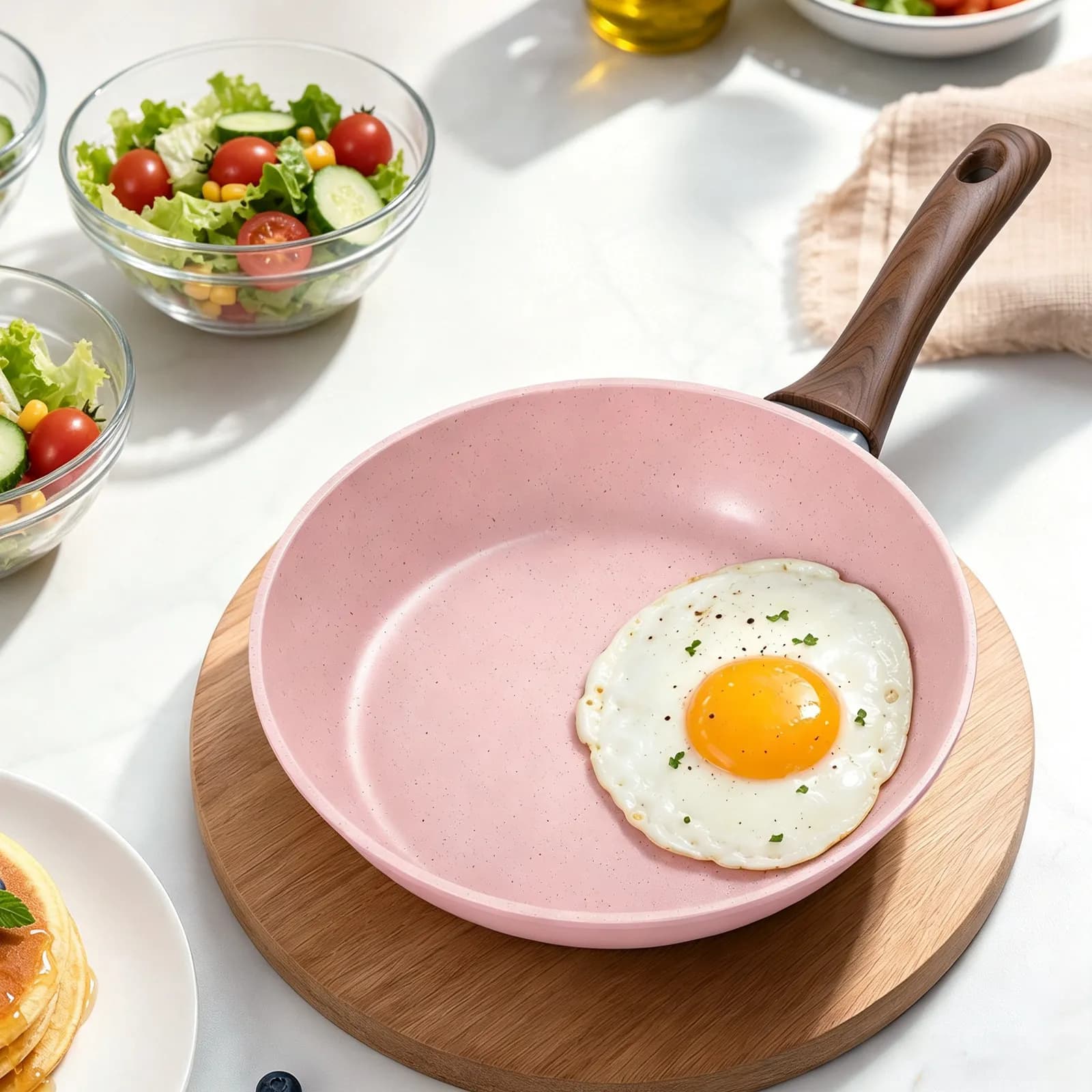 Mini Non Stick Frying Pan Small Marble Coated Egg Skillet for Home Cooking Aluminum Skillet Food Cookware