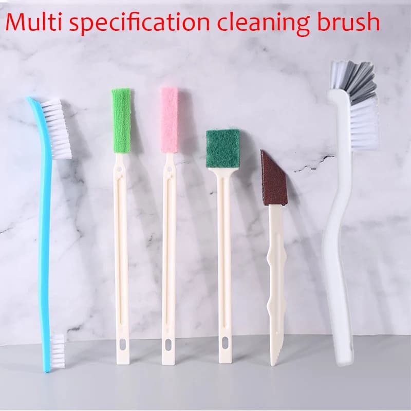 Kit di strumenti per la pulizia degli spazi vuoti a 6 stili Spazzola curva Utensili da cucina per il bagno di casa Cannuccia per serbatoio Spazzola per la pulizia del tubo di vetro Gap per bottiglia di latte per bambini