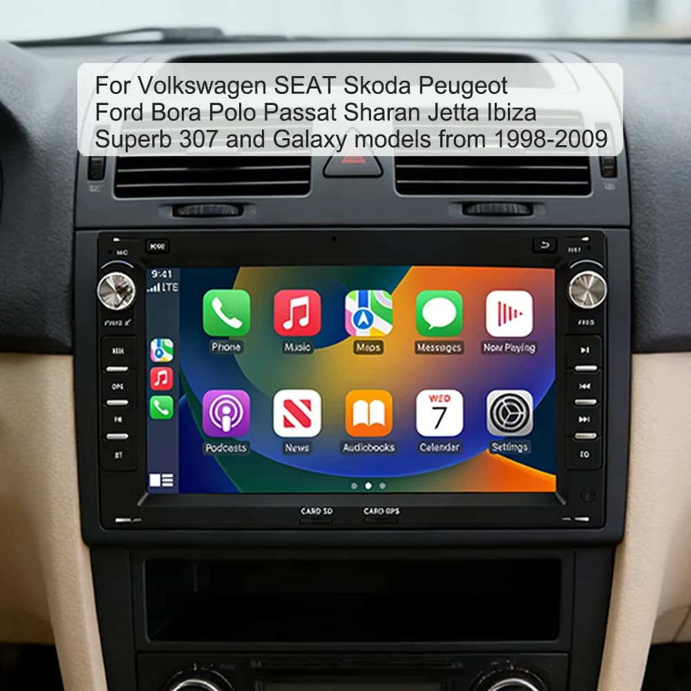 Wegonow Car Radio Android 13 Carplay for Volkswagen BORA/PASSAT B5/SHARAN for SEAT CORDOBA 6L/SEAT LEON 1M/ Multimedia Player 4G