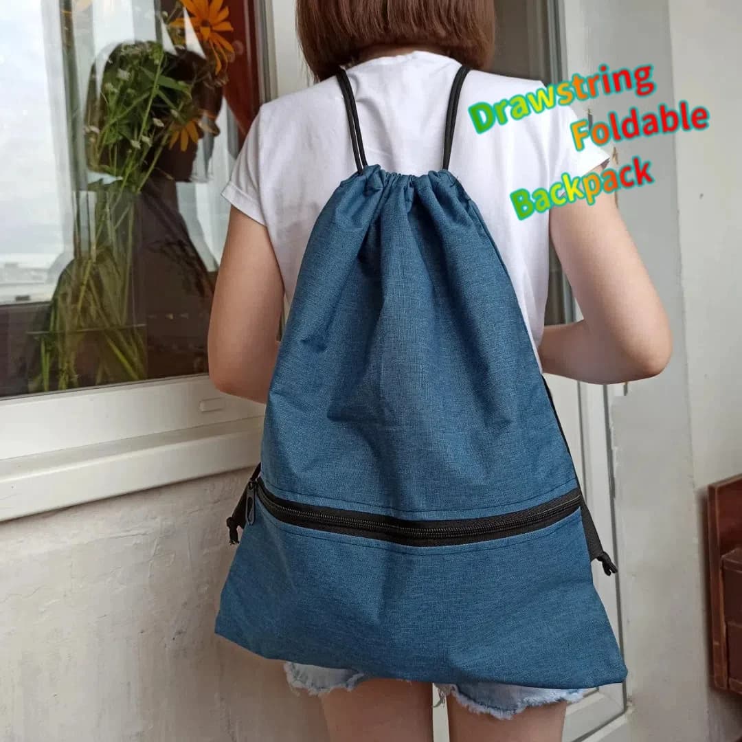 Zaino pieghevole compatto con coulisse – Zaino leggero e portatile per viaggi e sport