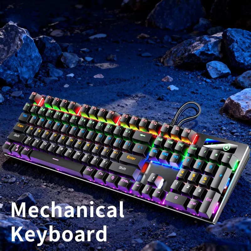 Mechanical keyboard, blue axis gaming, e-sports, desktop laptop, office typing, dedicated