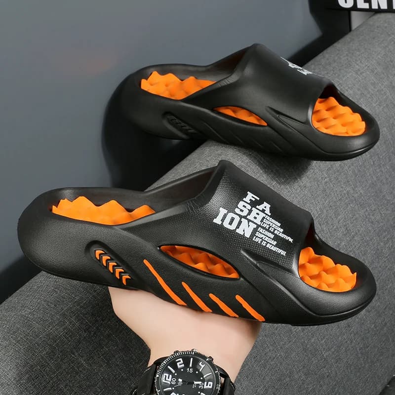 Massage Soft-Soled Men's Summer Outdoor Slip-On Slippers, Non-Slip, Wear-Resistant, Sports Beach Sandals