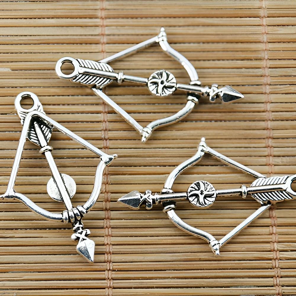 10 pendenti con ciondoli in argento tibetano con fiocco e freccia da 35 * 23 mm EF1337 per la creazione di gioielli