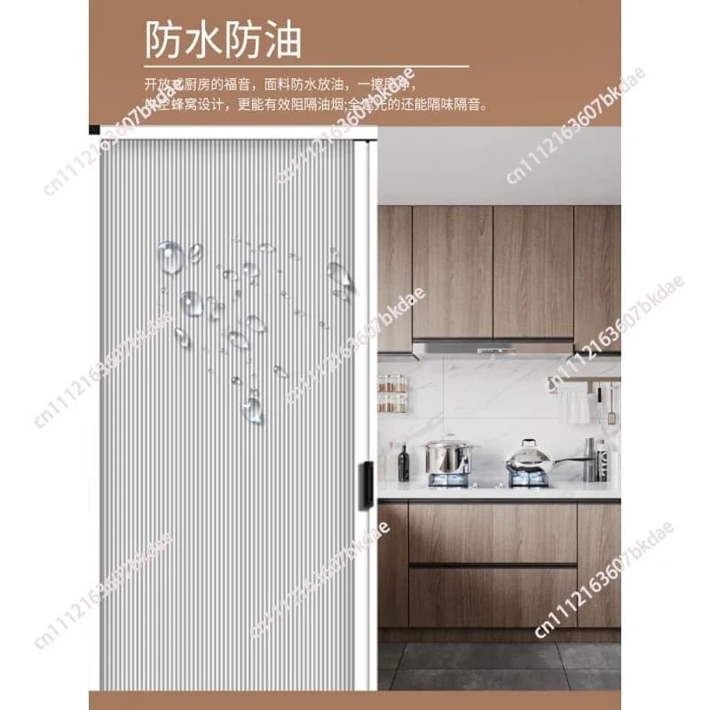 Folding door aluminum alloy sliding invisible partition door curtain living room kitchen bathroom bedroom balcony door