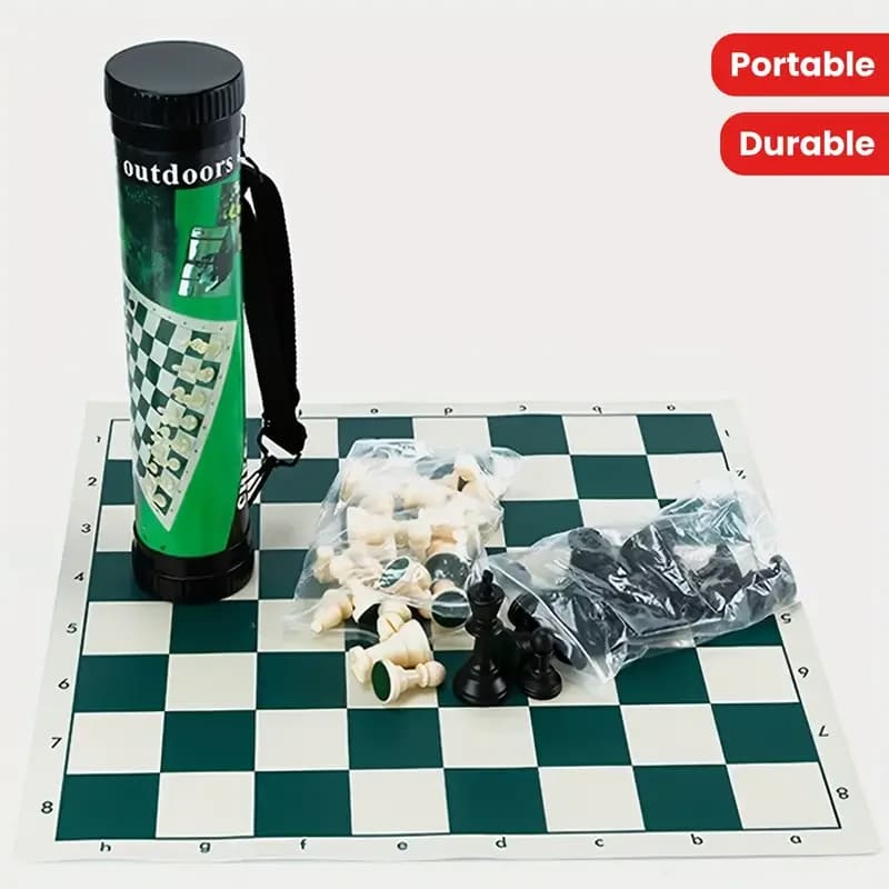 65/75/95mm Pezzi degli scacchi Set con custodia per il trasporto Bambini adulti Scacchi Giocattoli intellettuali Gioco di strategia del campionato degli scacchi in plastica