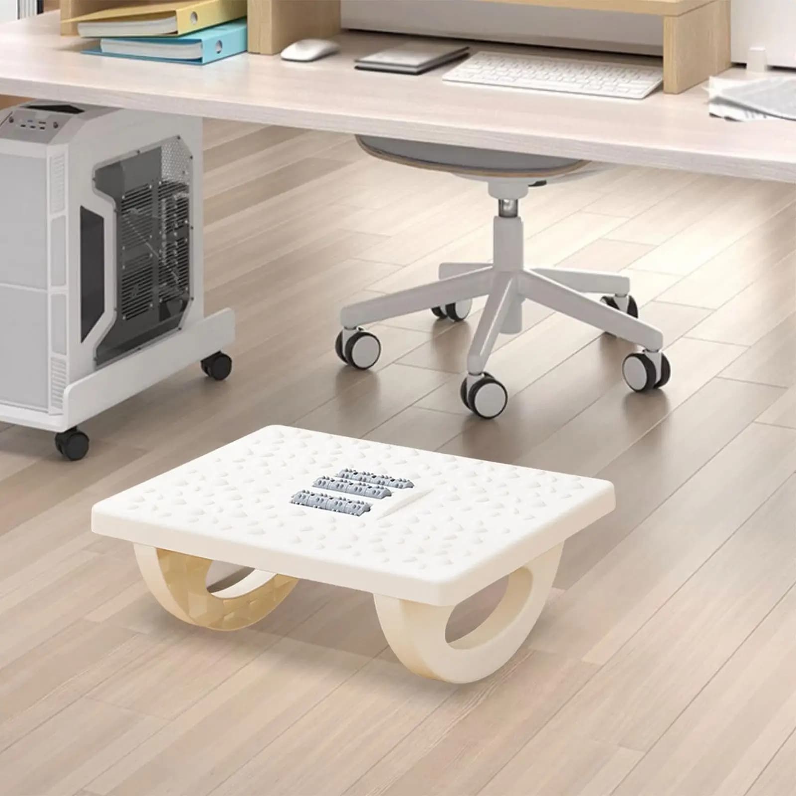 Poggiapiedi Ergonomico da Scrivania, Supporto per Gambe, Sgabello per Computer, Accessori da Viaggio