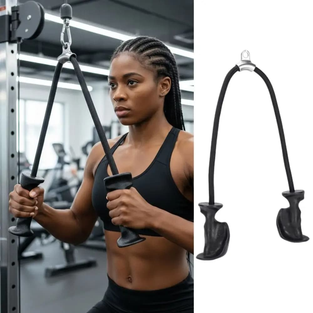 Corda per Tricipiti con Impugnature Ergonomiche, Resistente e Antiscivolo, Corda per Trazioni a Doppia Impugnatura, Attrezzo Fitness Ergonomico