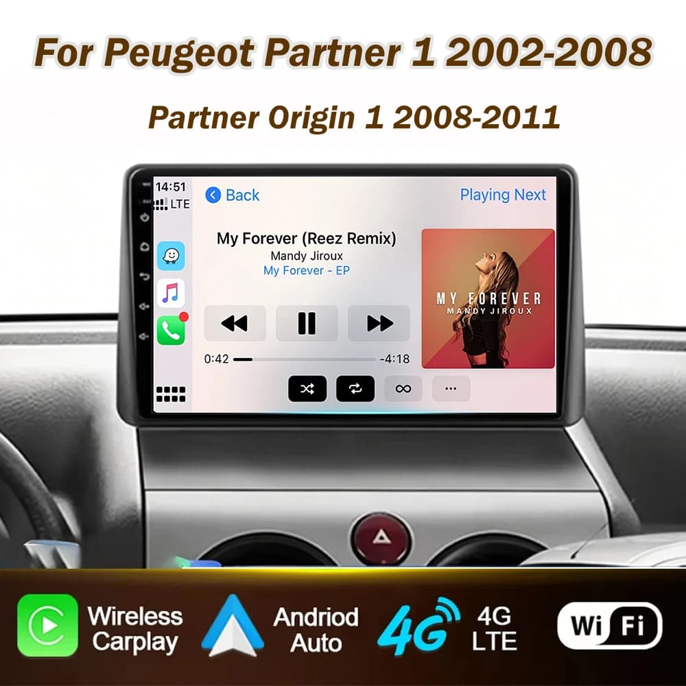 Android For Peugeot Partner 1 2002-2008 Partner Origin 1 2008-2011 Car radio Multimedia Player Carplay Auto Stereo Navigation 5G