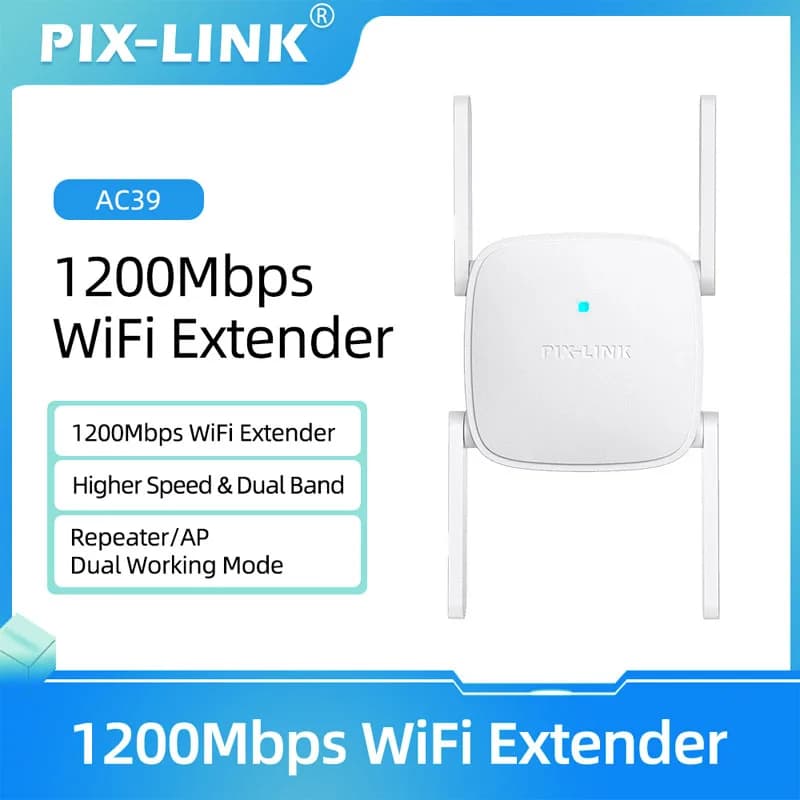 PIX-LINK 1200Mbps USB WiFi Range Repeater Extender Wireless Wi-Fi 802.11N Booster Amplifier 2.4G/5Ghz Network Long Signal AC39