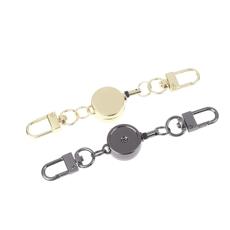 Portachiavi Retrattile Sportivo in Metallo Antifurto da 21MM con Corda a Sgancio Rapido, Anello Portachiavi Elastico, Accessori per Infermieri