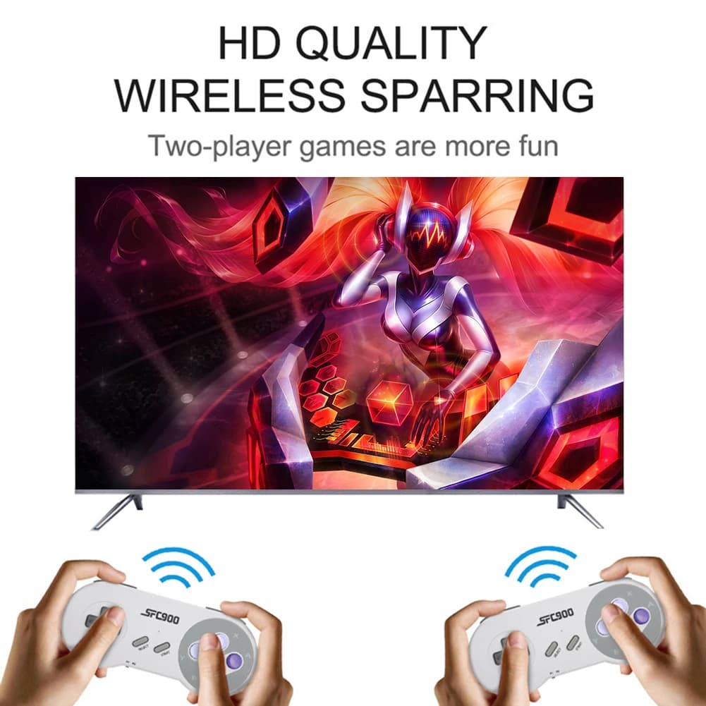 Console per videogiochi SF900 4700 giochi Lettore di giochi portatile Compatibile con HDMI Gamepad wireless 2.4G doppio per Sega Mega Drive