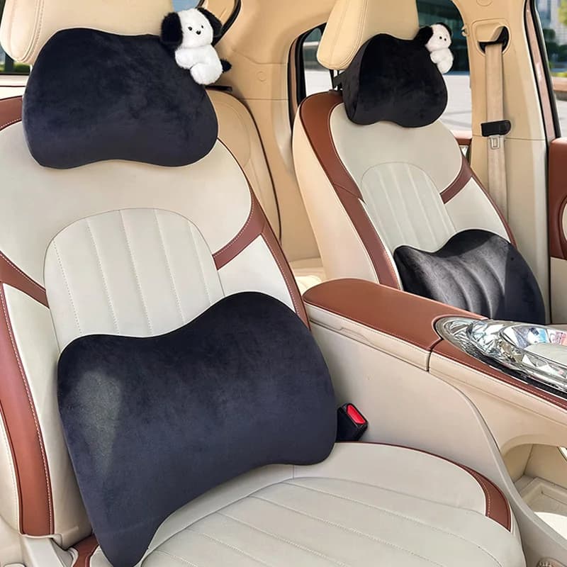2025 Update Car Lumbar Support Pillow Auto Neck Pillow Waist Support Removable Washable Backrest Universal Vehicle Cushion Car