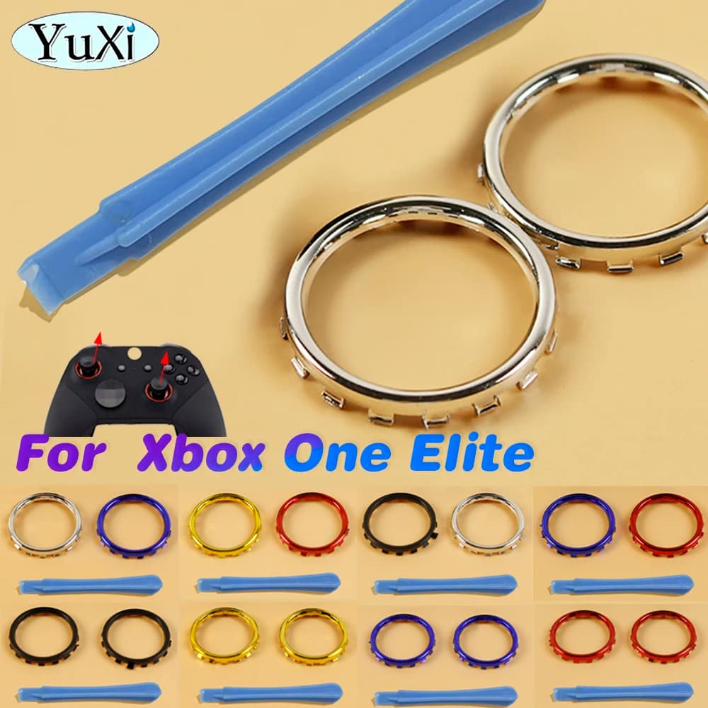 2Pcs Chrome Thumbstick Accent Rings per Xbox One Elite Controller Joystick Button Plating Rings Gamepad accessori di ricambio