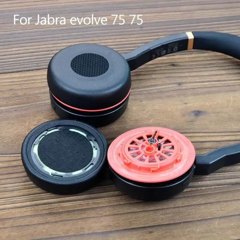 Cuscinetti auricolari in morbida pelle proteica per Jabra evolve 75 75+ Cuscinetti auricolari in memory foam per cuffie Sostituzione dei cuscinetti