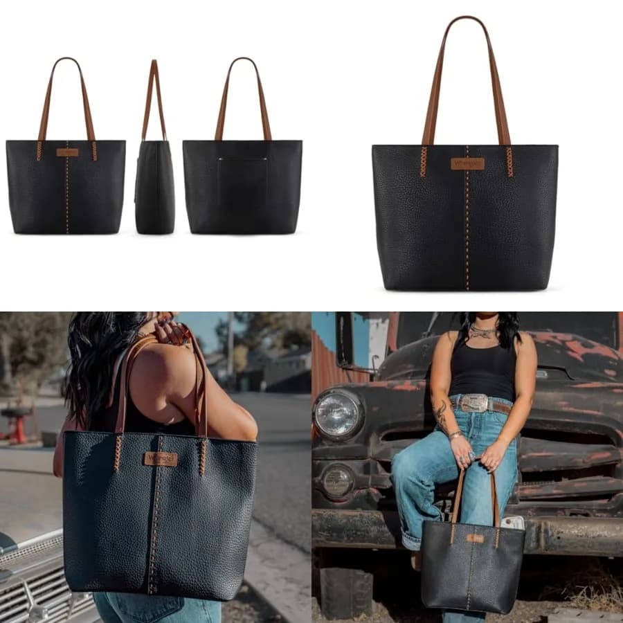 Borsa Tote Wrangler da Donna, Borsa a Spalla, Borsa Hobo, Borsa a Mano con Manico Superiore