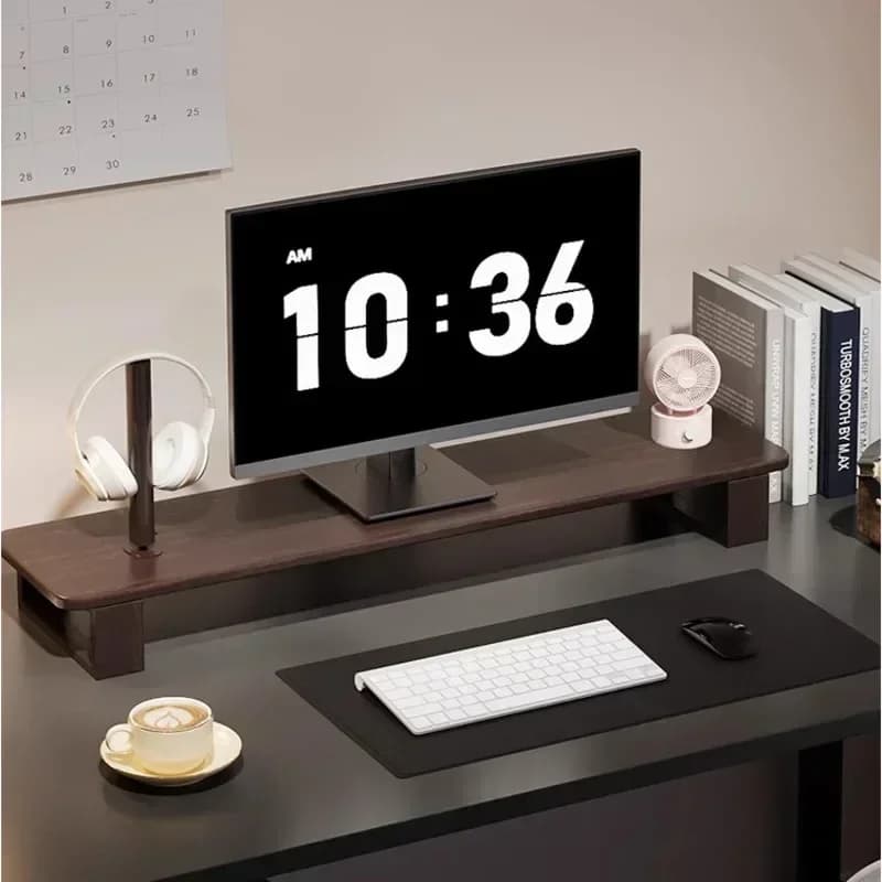 Support for solid wood monitor Adjustable table riser High support shelf Computer suspension stand for office display configuration