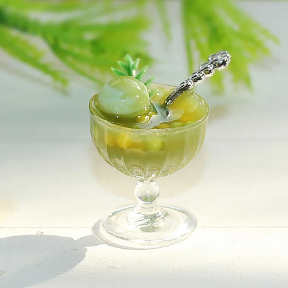 1 Pz 1/12 Casa Delle Bambole In Miniatura Matcha Dessert Gelato Modello Mini Cibo Bevande Giocattolo per la Casa di Bambola Accessori Decorazione ob11