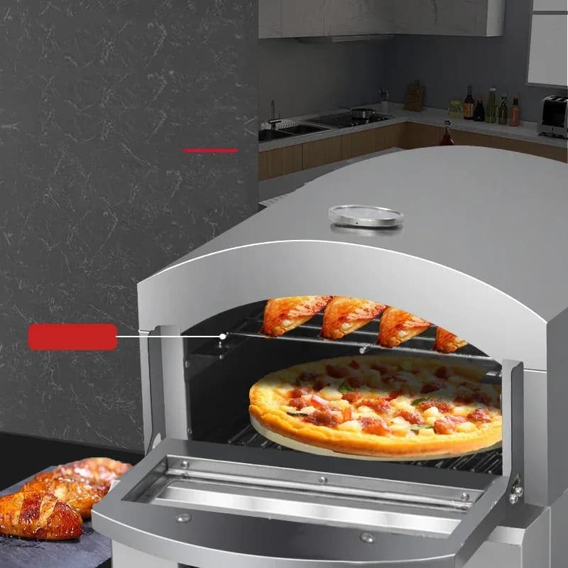 Forno per pizza commerciale elettrico transfrontaliero in pietra di legno mobile