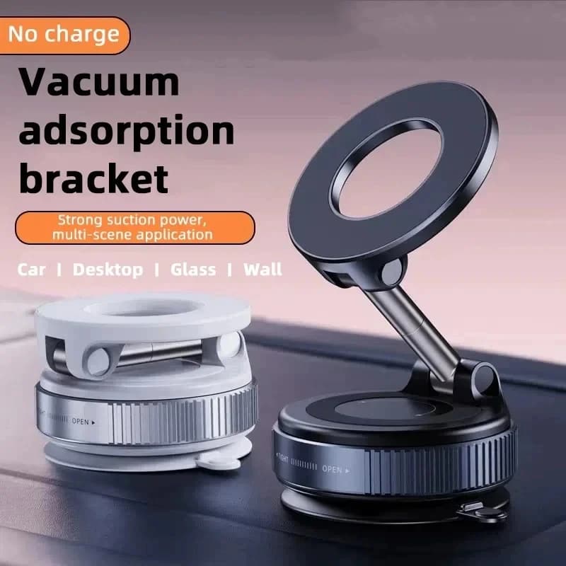 Magnetic Support for Car Phone with Suction Cup, Foldable, Strong Suction, for iPhone 12 14 15 16, Support for Live Streaming