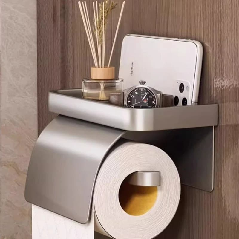 Portarotolo da parete in alluminio, porta salviette impermeabile per bagno