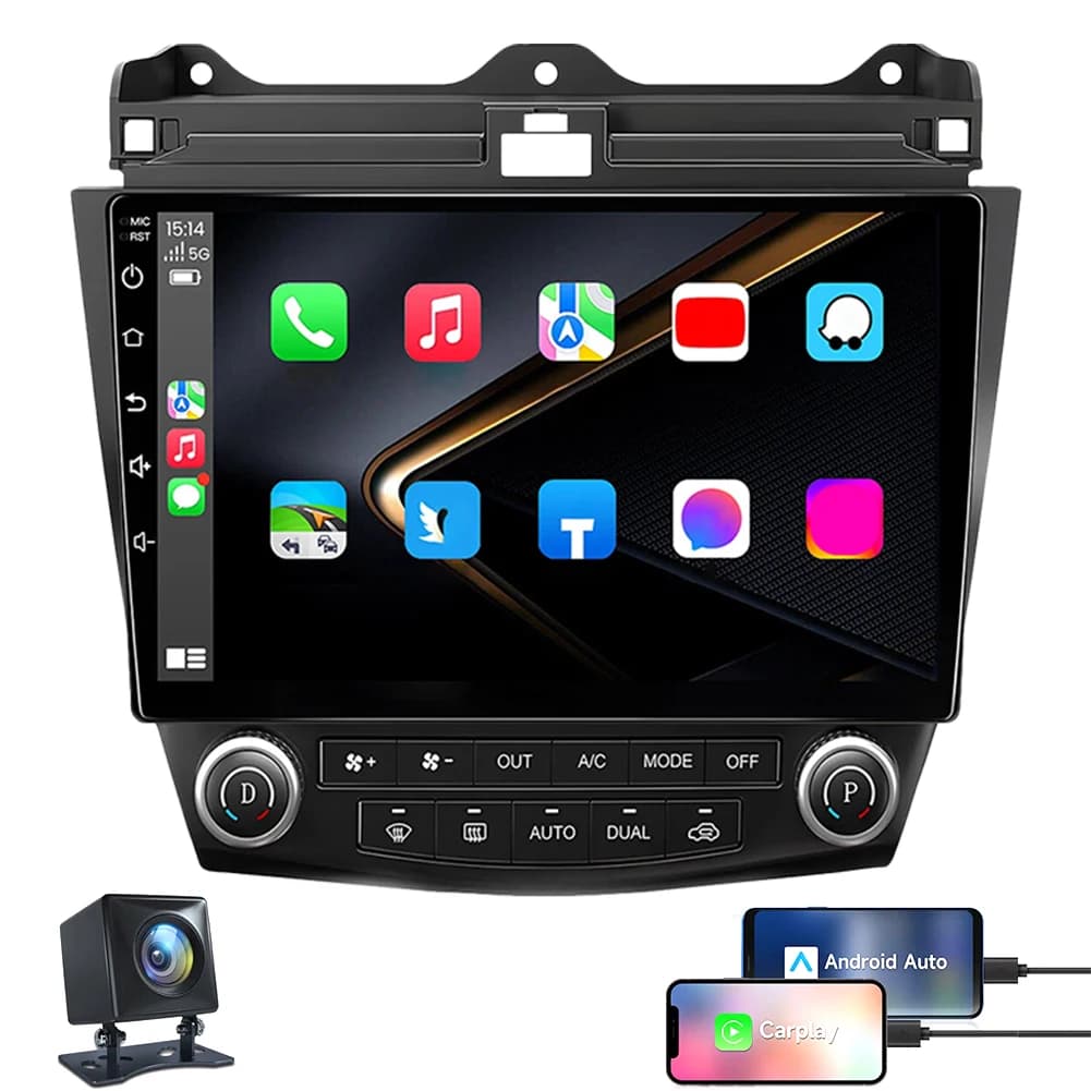 Autoradio with CarPlay Wireless, Android Auto, Android 13, GPS, WiFi, BT, Radio FM for Honda Accord 7 03-07