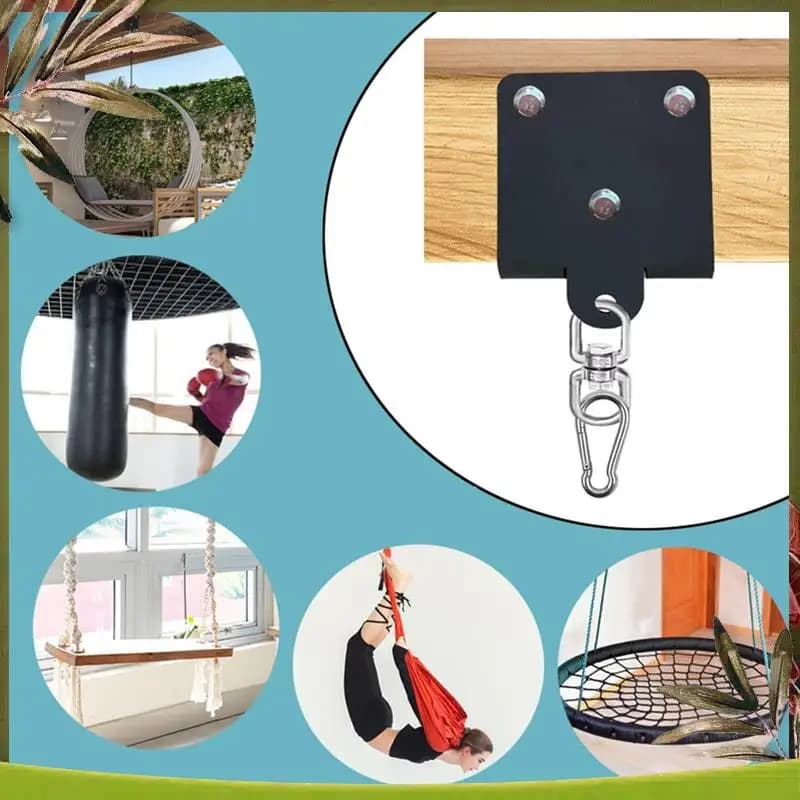 Reliable and heavy duty boxing bag hook - Heavy duty sack hook bracket, 360 ° Wooden hook for wall ceiling mounting with rotation