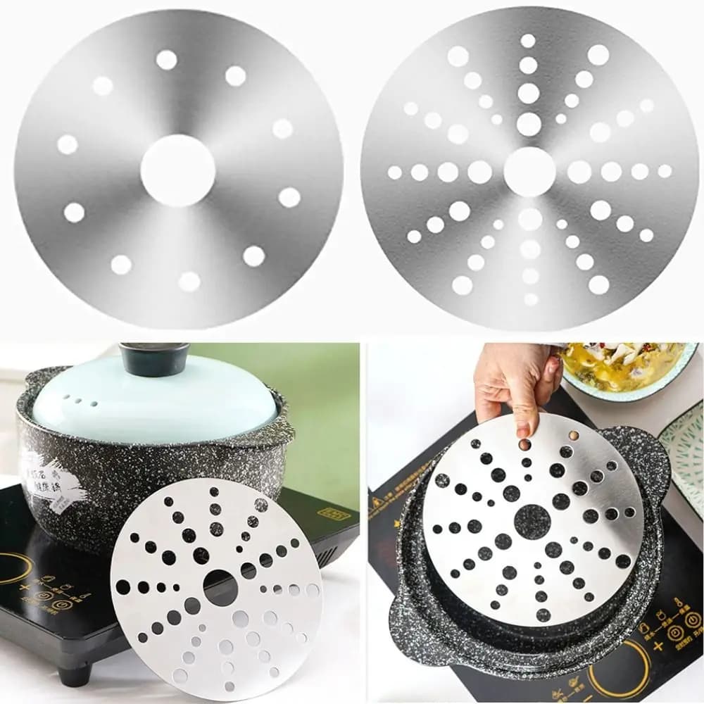 Diffusore di Calore in Acciaio Inossidabile per Piano Cottura a Induzione, Convertitore per Pentole, Anello Diffusore di Calore, Accessori per Cucina